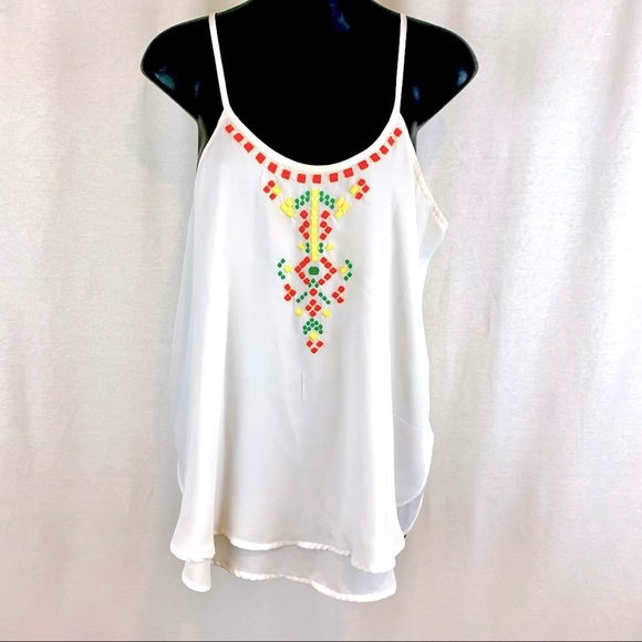 Charming Charlie Tops - Charming Charlie embroidered tank top, size medium